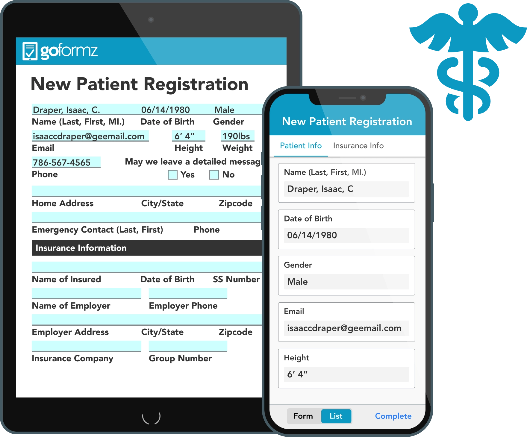 invoice signature image, a map field, and an electronic signature.