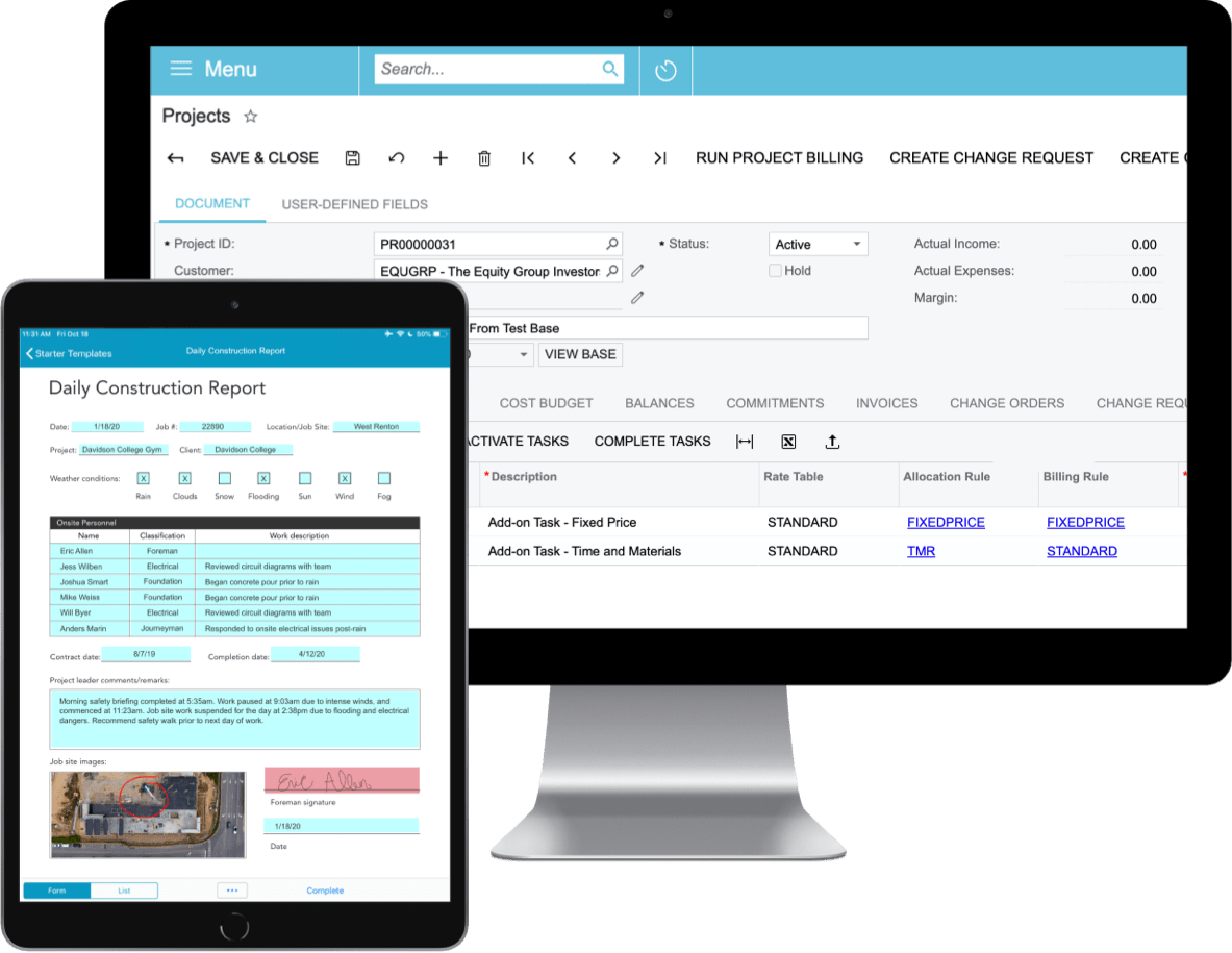 Visual representation of the GoFormz and Acumatica integration.