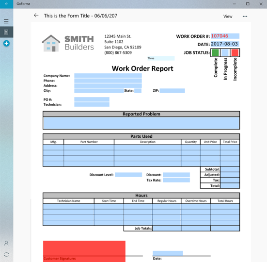 Create mobile forms for Windows free with GoFormz