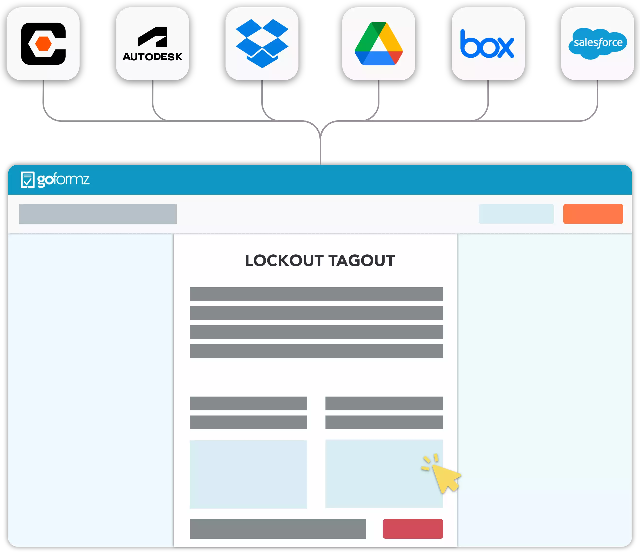 invoice signature image, a map field, and an electronic signature.