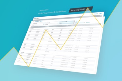 Graphic showing a digital form with repoting sparkline