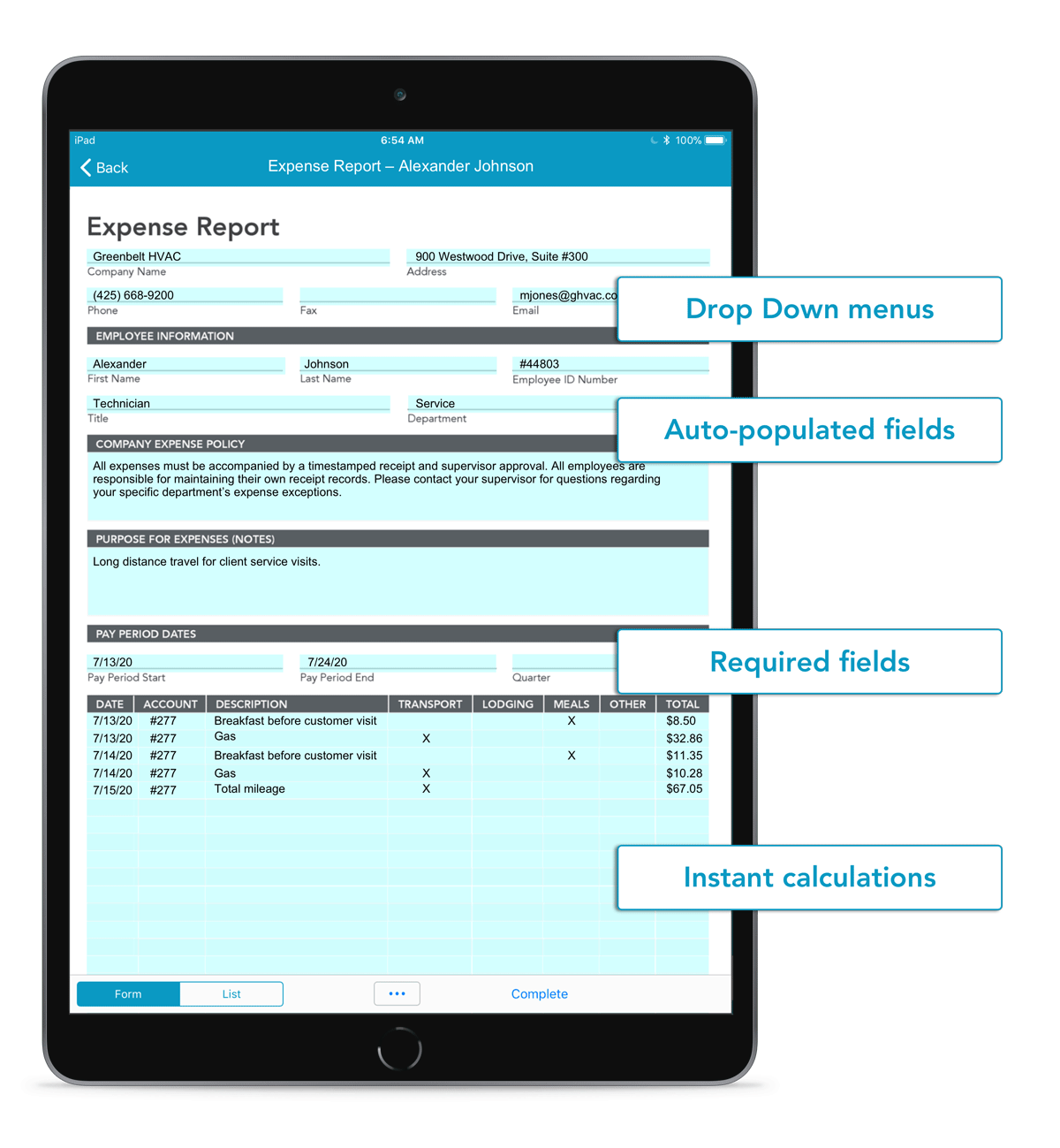 Screenshot of GoFormz form builder tool