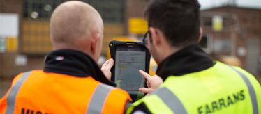 Farrans Construction employees use GoFormz mobile forms on tablet