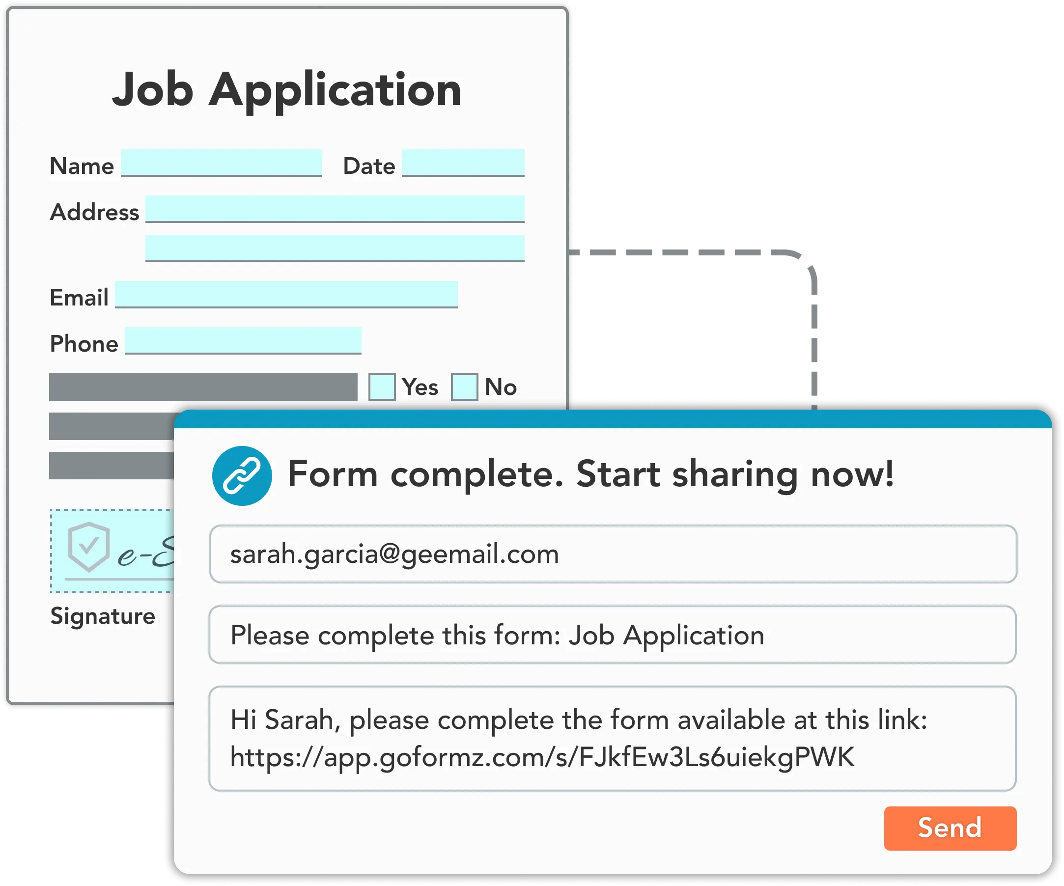 Share forms online with anyone inside or outside your organization.