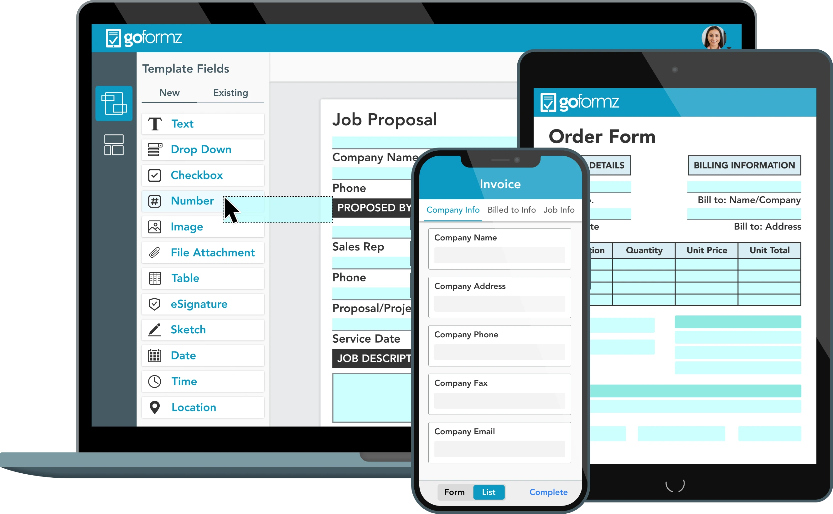Customize your online forms with the code-free GoFormz Template Editor.