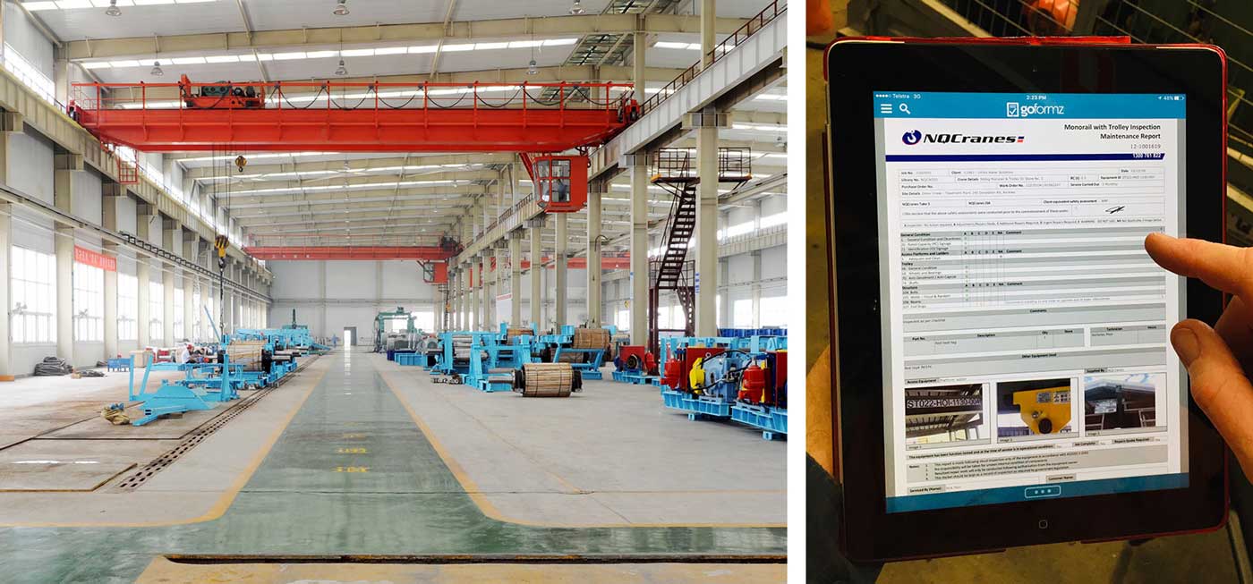 NQ cranes uses GoFormz mobile forms in their bridge cranes operations