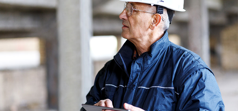 Oldcastle Inspector surveys site using an iPad equipped with GoFormz mobile forms