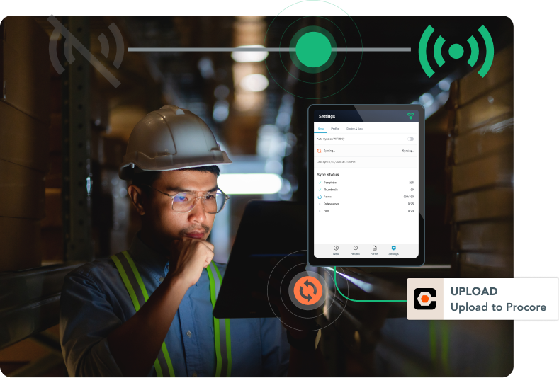 Offline-first field capture syncing to Procore