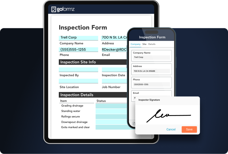Existing paper form replicated exactly in GoFormz